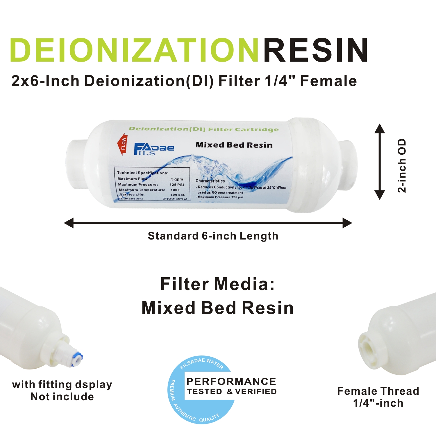 4 Pack Inline DI Mixed Bed Res - огляд і ціна Xlab Medical